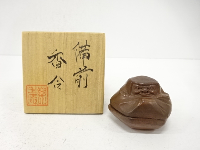 備前焼　達磨　香合